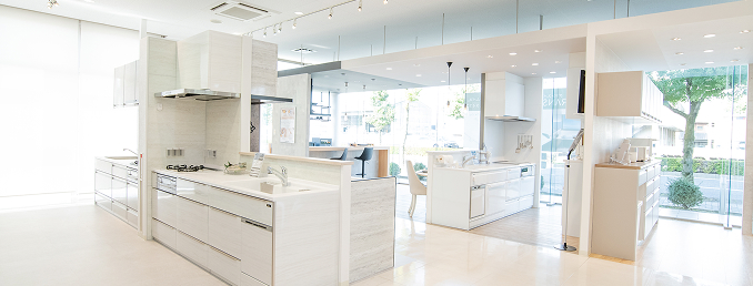 豊富なキッチンスタイルが見れるショールームの写真