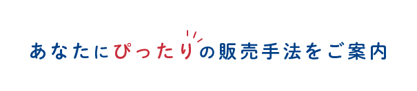 あなたにぴったりの販売手法をご案内