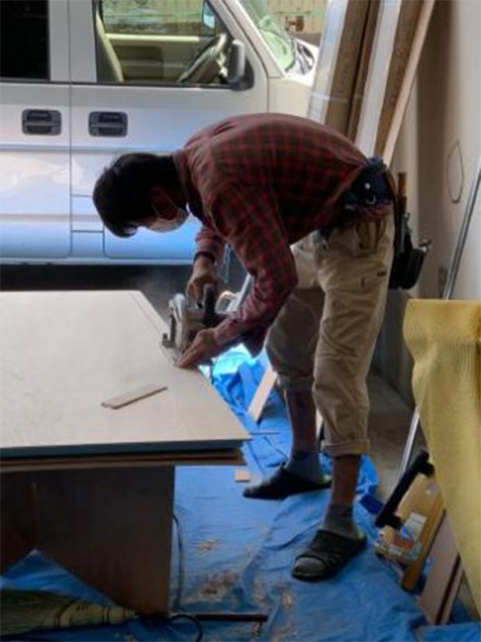 岐阜県羽島市O様_カットの様子