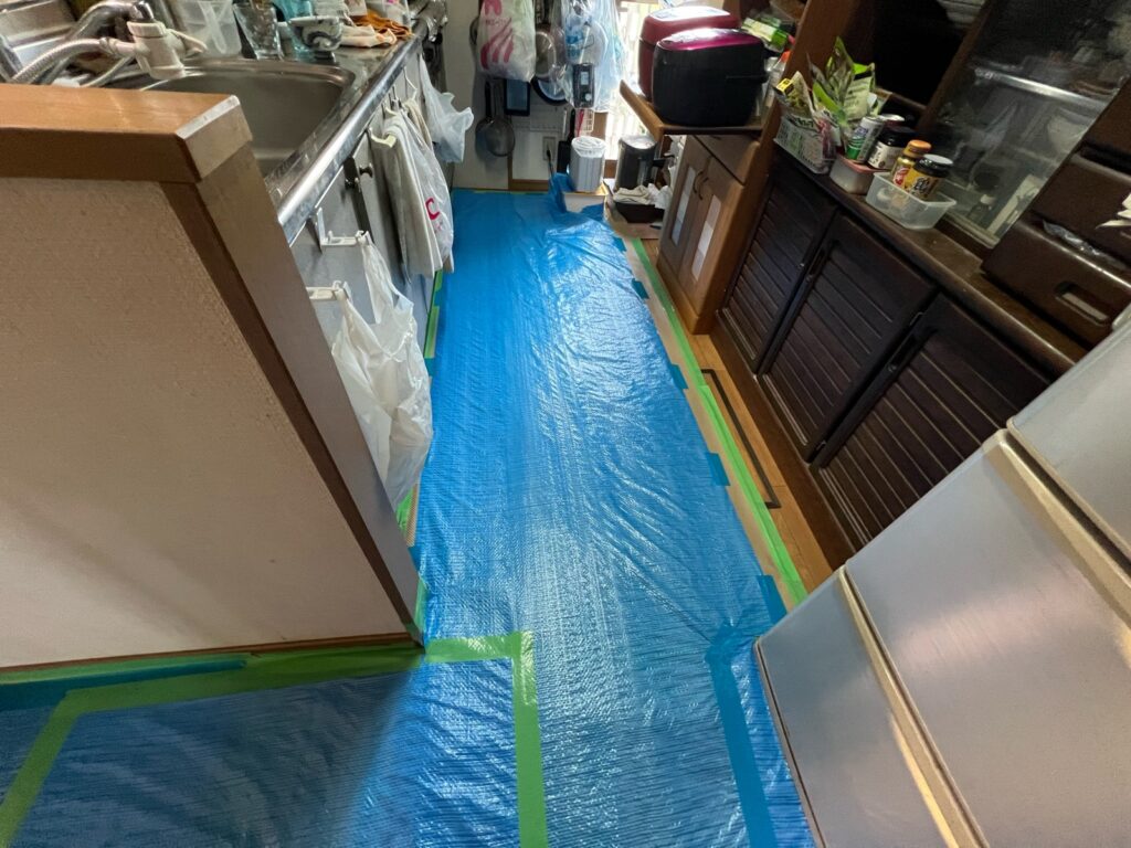 愛知県名古屋市H様_施工中養生
